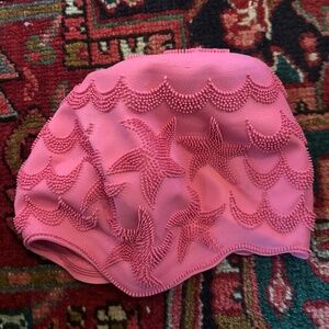 Vintage pink stars rubber Playtex swim cap
